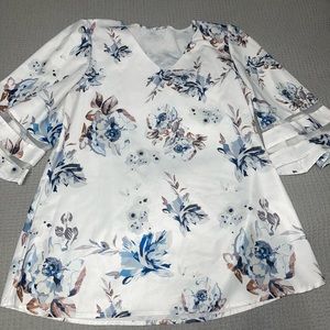 White Floral Top